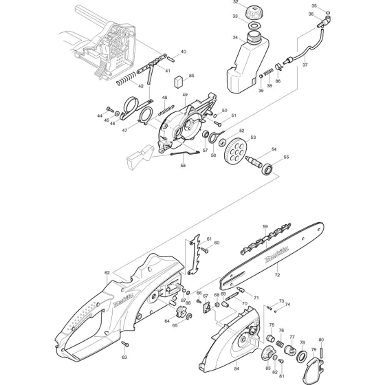 Main Assembly For Makita UC3520A Electric Chainsaws