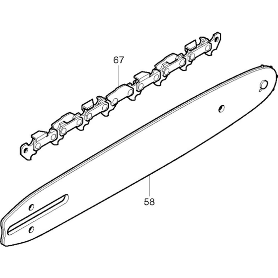 Chain & Bar Assembly For Makita UC4001A Electric Chainsaws