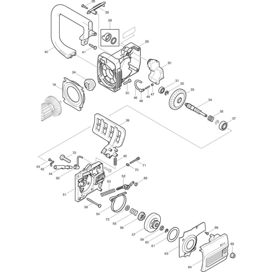 Gear, Brake & Hand Guard Assembly For Makita UC4001A/1bt Electric Chainsaws