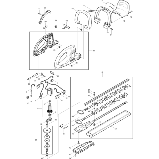 Complete Assembly for Makita UH4050 Hedge Trimmers