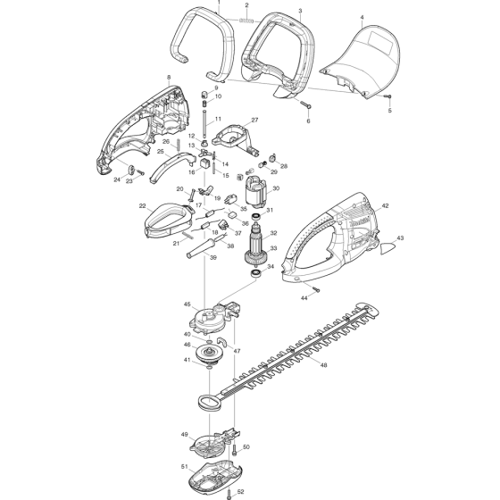 Complete Assembly for Makita UH4570/2 Hedge Trimmers