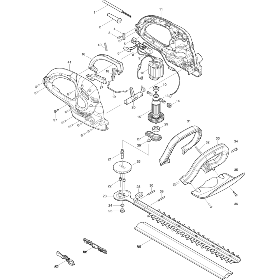 Complete Assembly for Makita UH4860 Hedge Trimmers