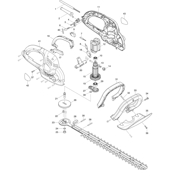 Complete Assembly for Makita UH4861 Hedge Trimmers