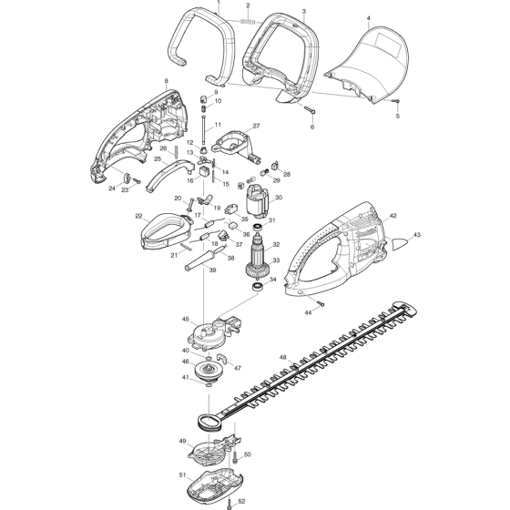 Complete Assembly for Makita UH5570 Hedge Trimmers