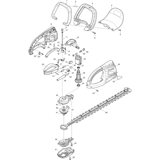 Complete Assembly for Makita UH6570 Hedge Trimmers