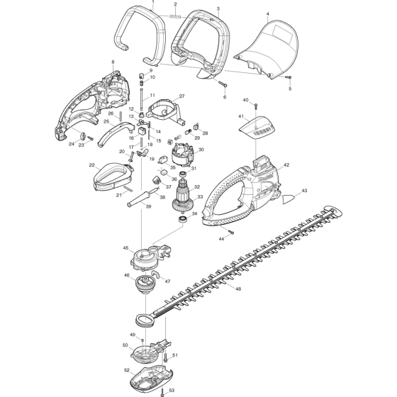 Complete Assembly for Makita UH7580/2 Hedge Trimmers