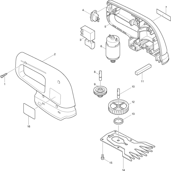 Complete Assembly for Makita UM103D Hedge Trimmers