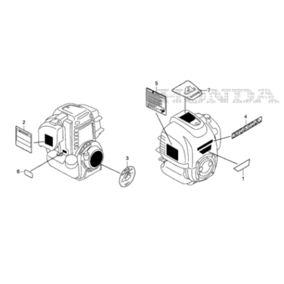 Label for Honda UMC435A Brushcutter