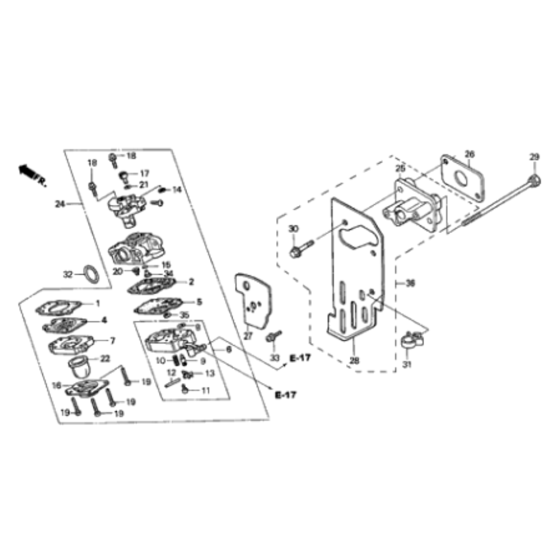 Carburetor  for HONDA UMK422 Brushcutters