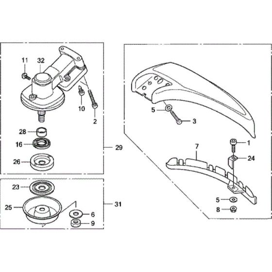 Gear Case Guard Assembly for Honda UMK425LE Brushcutters