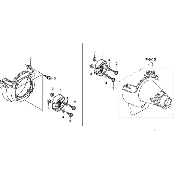 Fan Cover, Clutch Assembly for Honda UMK425LE Brushcutters