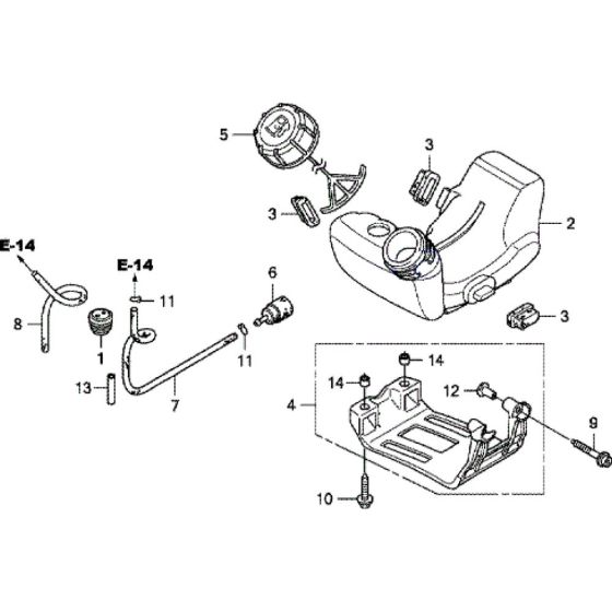 Fuel Tank Assembly for Honda UMK425LE Brushcutters