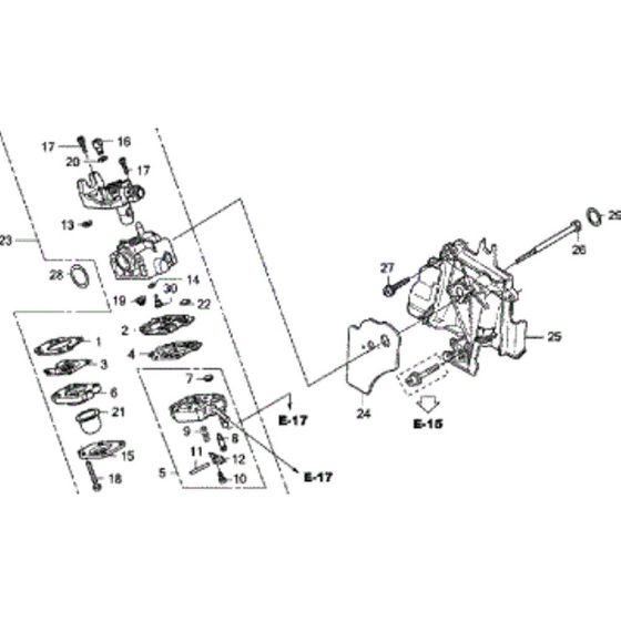 Carburettor Assembly for Honda UMK435UE Brushcutters