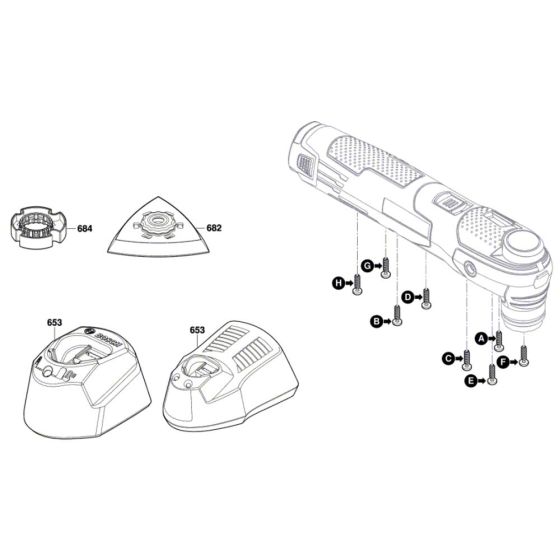 Multipurpose tool Assembly for Bosch UniversalMulti 12