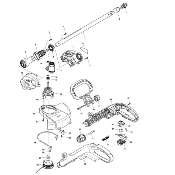 Complete Assembly for Makita UR140D Cordless Trimmer