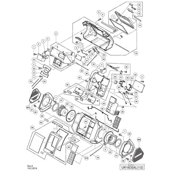 Main Assembly for Hikoki UR18DSAL Cordless Radio