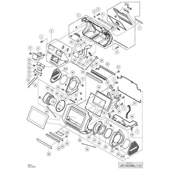 Main Assembly for Hikoki UR18DSML Cordless Radio