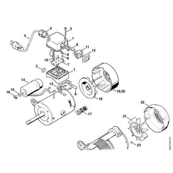 Electric motor 110V/60Hz for Stihl USG Chain Sharpener