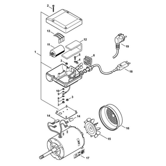 Electric motor 230V/50Hz for Stihl USG Chain Sharpener