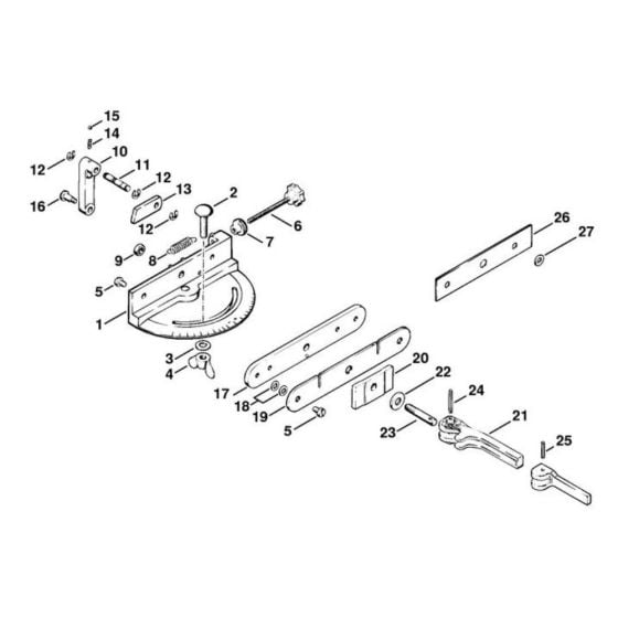 Swivelling support for Oilomatic - chain for Stihl USG Chain Sharpener