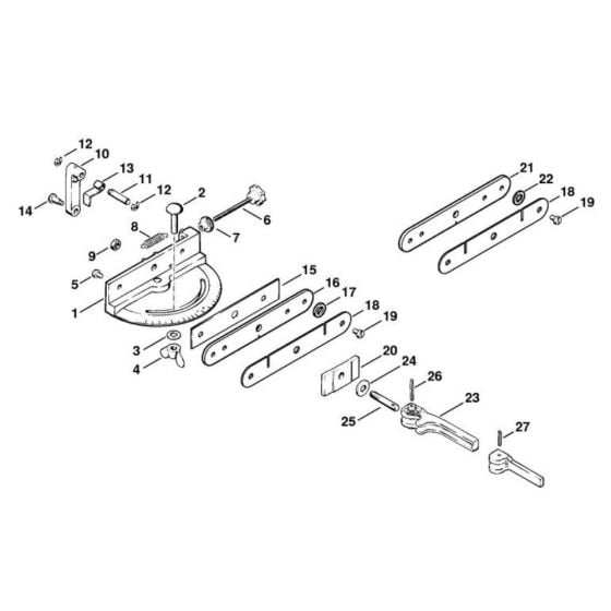 Swivelling support for scratcher chain for Stihl USG Chain Sharpener