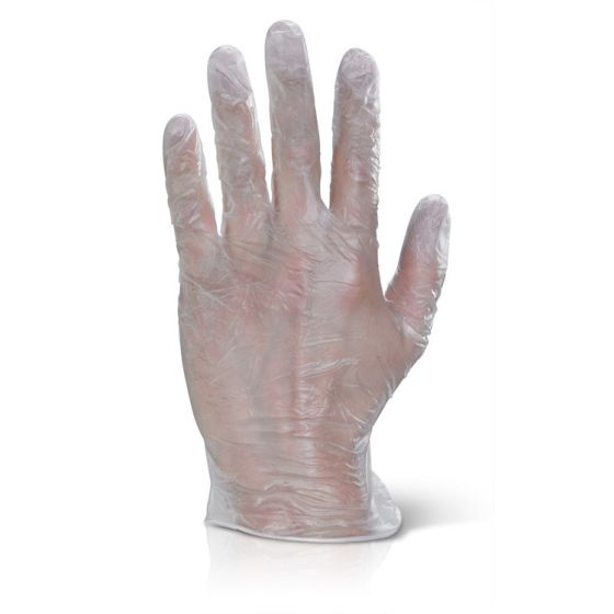 Vinyl Examination Gloves Pre-Powdered Disposable Clear PVC Box of 1000 XL