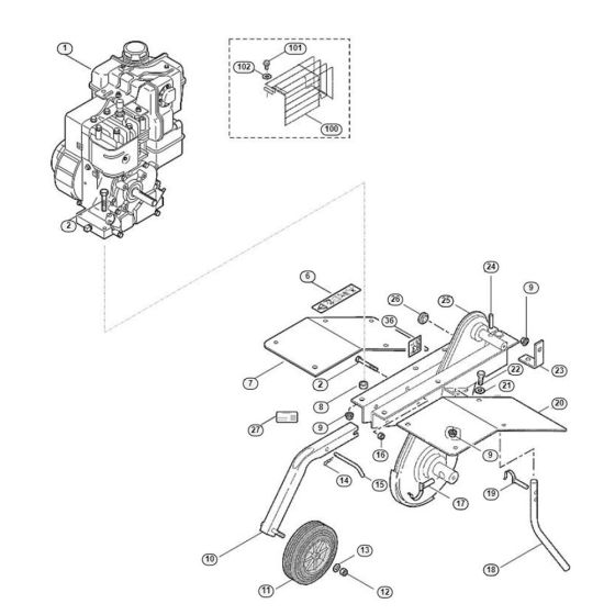 Basic Unit, Engine Assembly  for Stihl/ Viking VH 400  VH Tillers