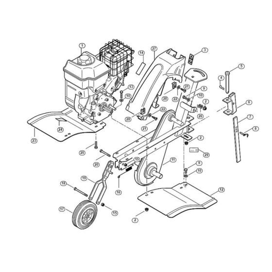 Basic Unit, Engine Assembly  for Stihl/ Viking VH 540  VH Tillers