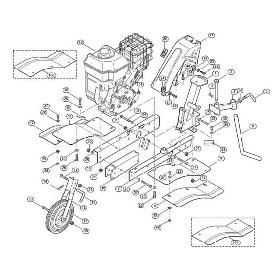 Basic Unit, Engine Assembly  for Stihl/ Viking VH 660  VH Tillers