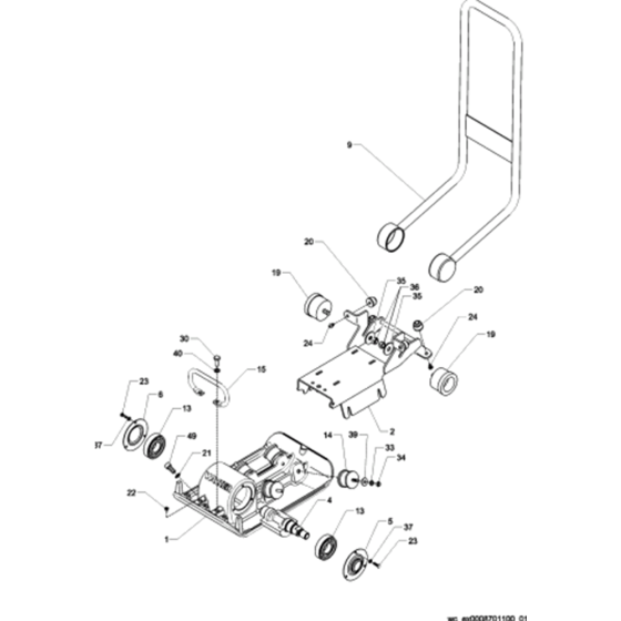 Baseplate/Console Assy for Wacker VP1030A 5000008701 (Honda) Rev. 112 Forward Plate Compactors