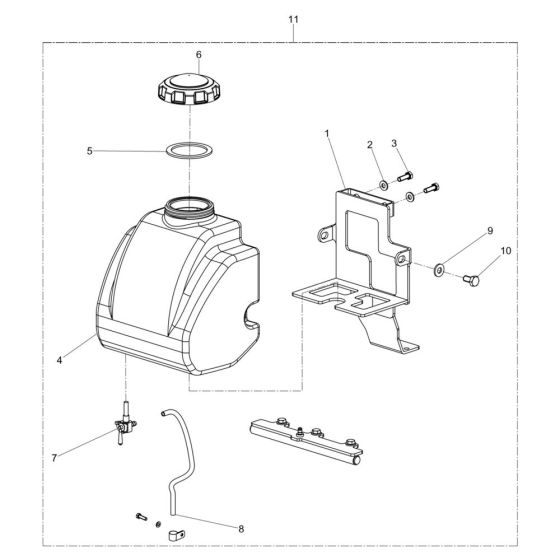 Water System Assembly for Wacker VP1030Aw Compactor