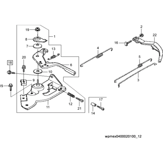 Throttle Control Assembly for Wacker VP1135A 5000009057 (Honda) Rev.100 Forward Plate Compactor