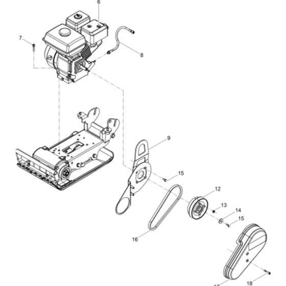 Vibration Plate 2 Assy for Wacker VP1135A-5100029066 (Honda) Rev.100 Plate Compactors.


