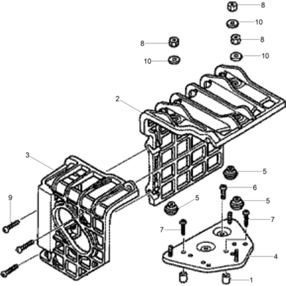 Exhaust baffle Assy for Wacker VP1135A-5100029066 (Honda) Rev.100 Plate Compactors.


