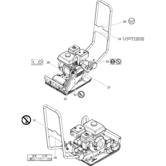 Labels Assy for Wacker VP1135A-5100029066 (Honda) Rev.102 Plate Compactors.


