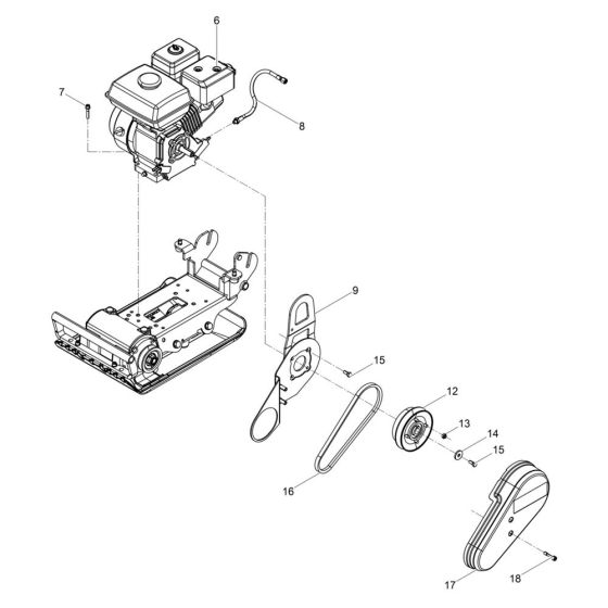 Drive Assembly for Wacker VP1135Aw Compactor