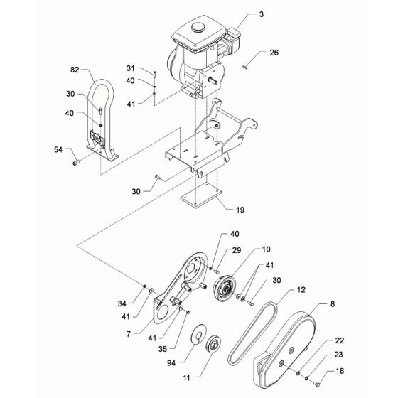 Drive Assembly for Wacker VP1135R Compactor