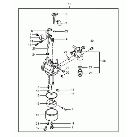 Carburettor Assembly for Wacker VP1135R Compactor