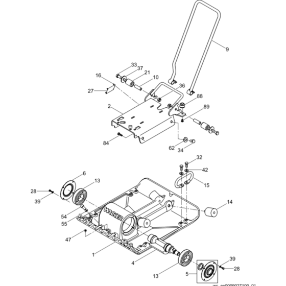 Baseplate/Console Assembly for Wacker VP1340-5000008705 (Wacker) Rev.100 Plate Compactor