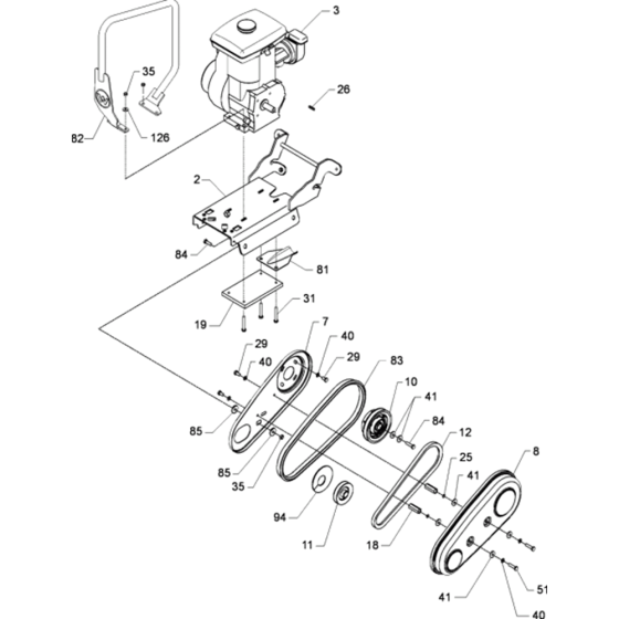 Drive Assembly for Wacker VP1340-5000008705 (Wacker) Rev.114 Plate Compactor