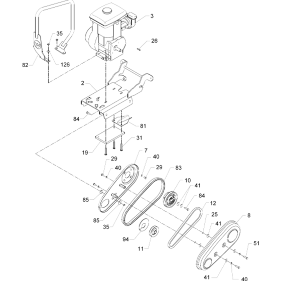 Drive Assembly for Wacker VP1340-5000630050 (Wacker) Rev.104 Plate Compactor