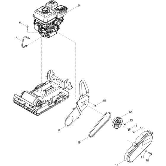 Vibration Plate-1 Assembly for Wacker VP1340A-5100029061 (Honda) Rev.101 Plate Compactor