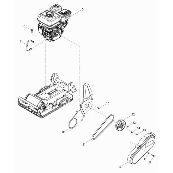 Drive Assembly for Wacker VP1340Aw Compactor