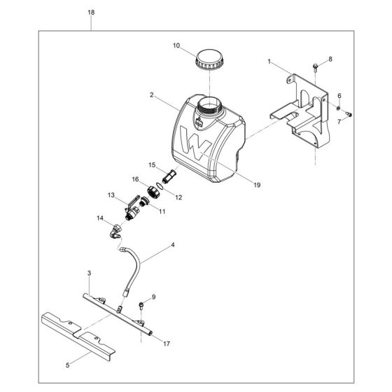 Water System Assembly for Wacker VP1340Aw Compactor