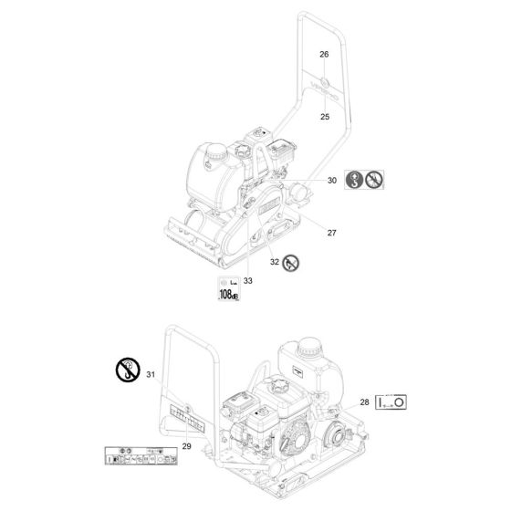 Decals for Wacker VP1340Aw Compactor