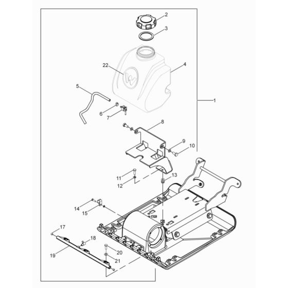 Water System Assembly for Wacker VP1340R Compactor