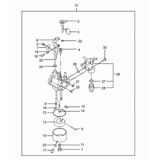 Carburettor Assembly for Wacker VP1340R Compactor