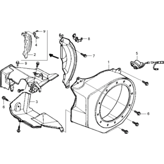 Blower Housing Assembly for Wacker VP1550A-5000009027 (Honda Engine) Rev.100 Plate Compactor