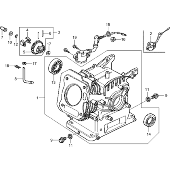 Engine Block Assembly for Wacker VP1550A-5000009027 (Honda Engine) Rev.116 Plate Compactor