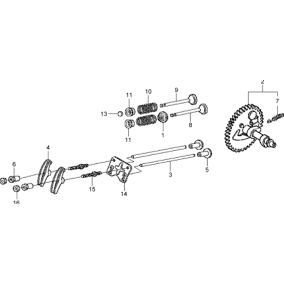 Camshaft Assembly for Wacker VP1550A-5000009027 (Honda Engine) Rev.116 Plate Compactor